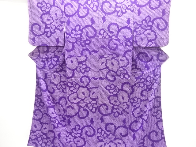 アンティーク　紋錦紗本総絞り花唐草模様着物